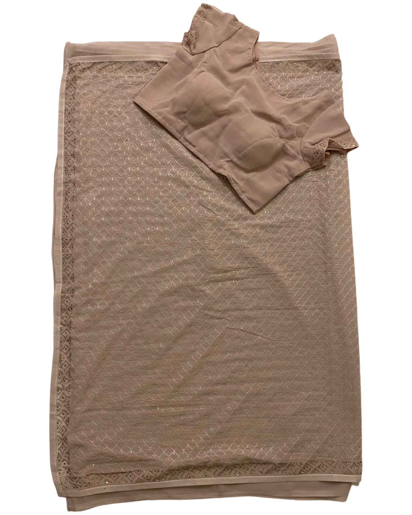 Onion Pink Pure Chiffon Georgette Saree