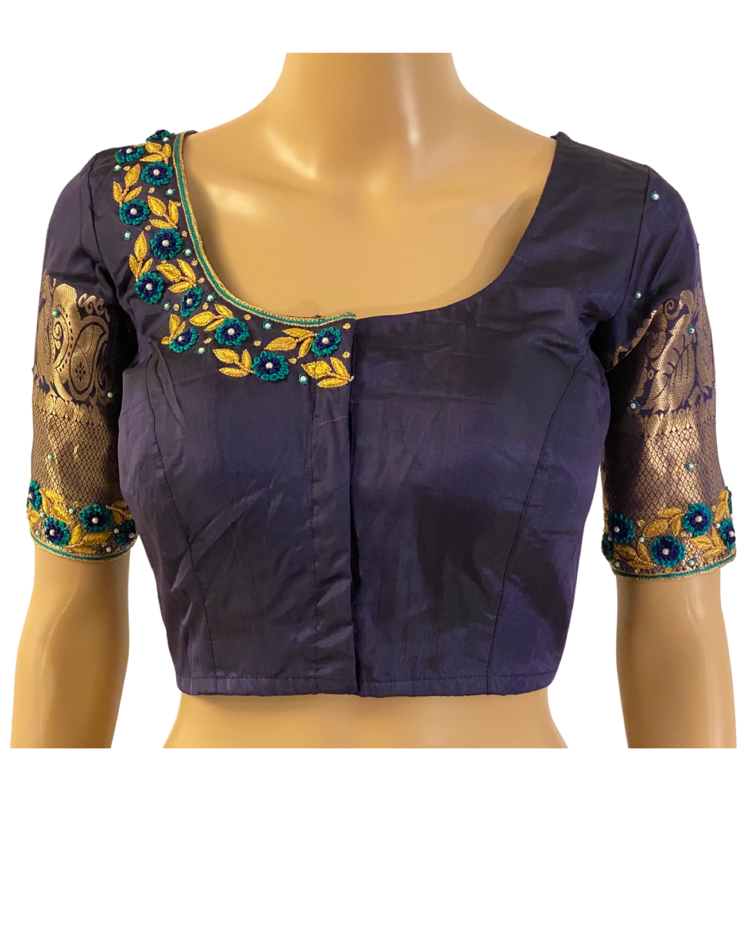 Peacock Blue Pure Handloom Kanchipuram Silk Saree