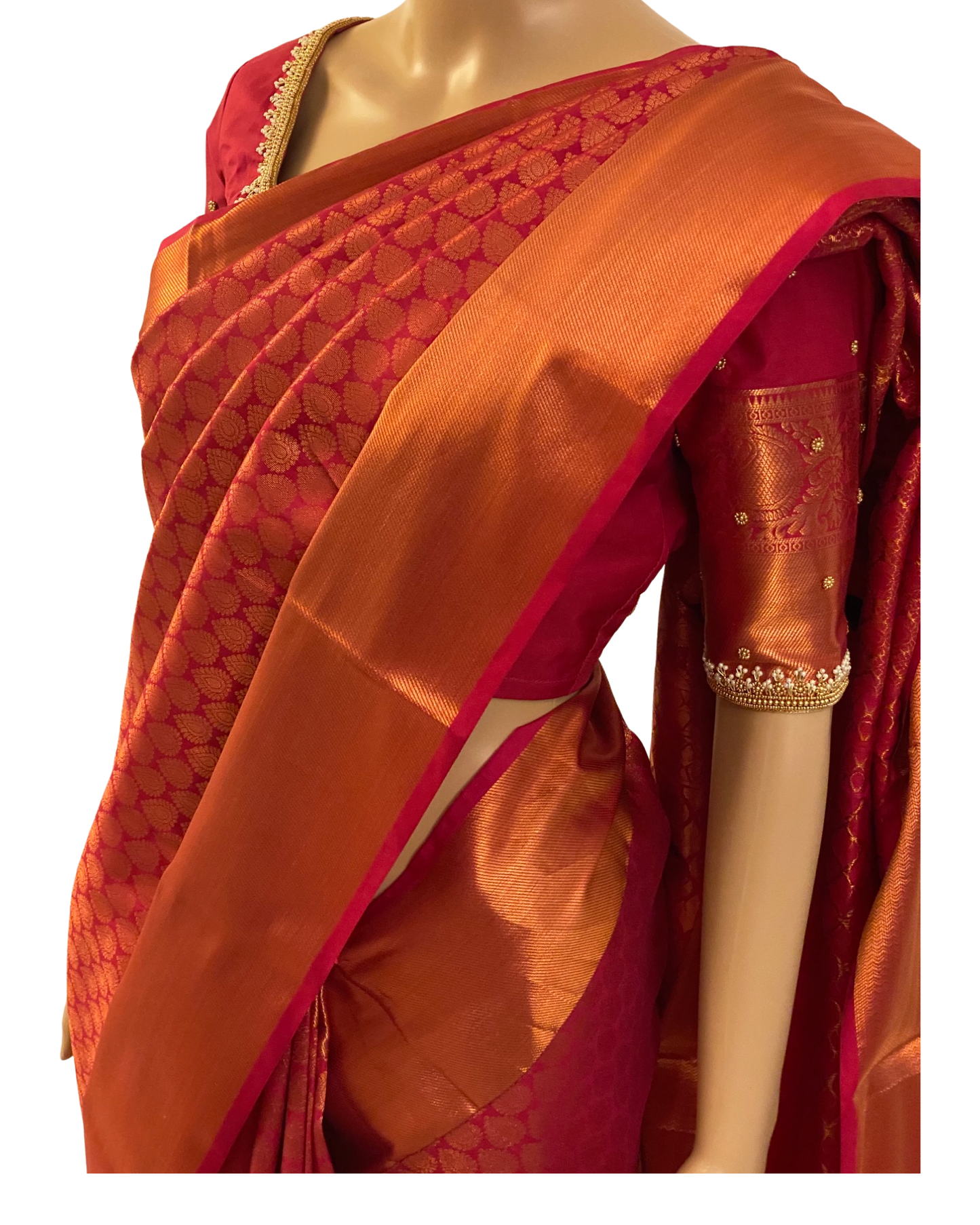 Pink Kanchipuram Handloom Silk Saree