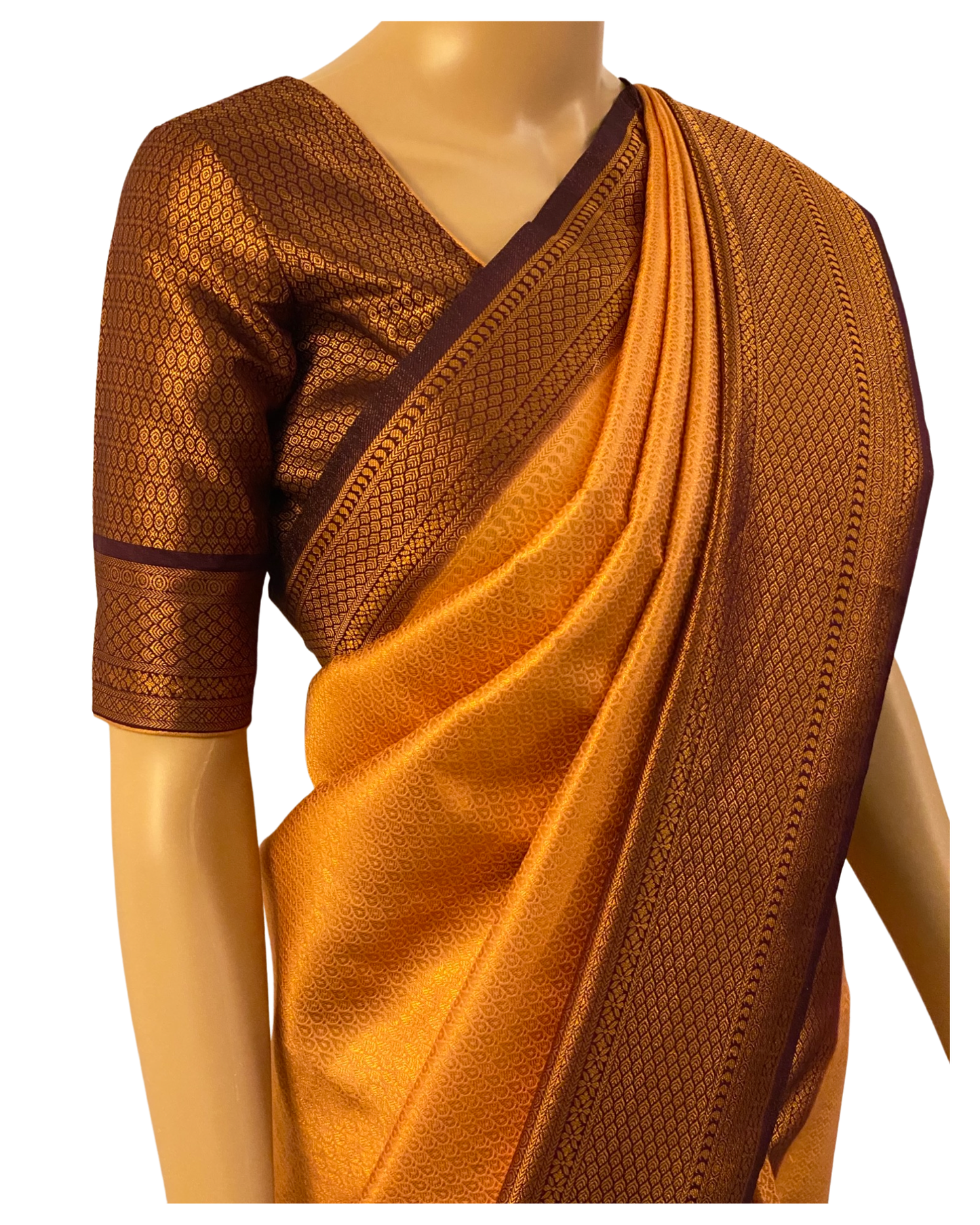 Orange Kubera Silk Saree