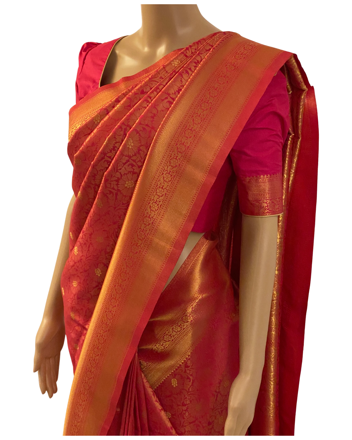 Pink Handloom Banarasi Silk Saree