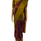 Wine and Green Kanchipuram Silk Saree