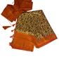 Peach and Green Kalamkari Soft Silk Saree