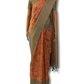 Peach and Green Soft Silk Saree