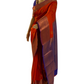 Brick Red and Blue Kanchipuram Silk Saree