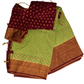 Pista Green and Maroon Banarasi Georgette Saree