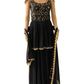 DESIGNER BLACK OFF-SHOULDER PEPLUM KURTA AND SHARARA SET
