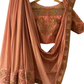 Pastel Shimmer Peach Chiffon Saree