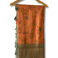 Peach and Green Soft Silk Saree
