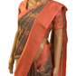 Grey and Peach Soft Silk Saree