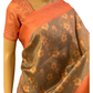Grey and Peach Soft Silk Saree