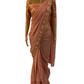 Pastel Shimmer Peach Chiffon Saree