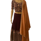 WINE CROP TOP AND LEHENGA (full view)