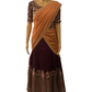 WINE CROP TOP AND LEHENGA (half saree style with pleats)