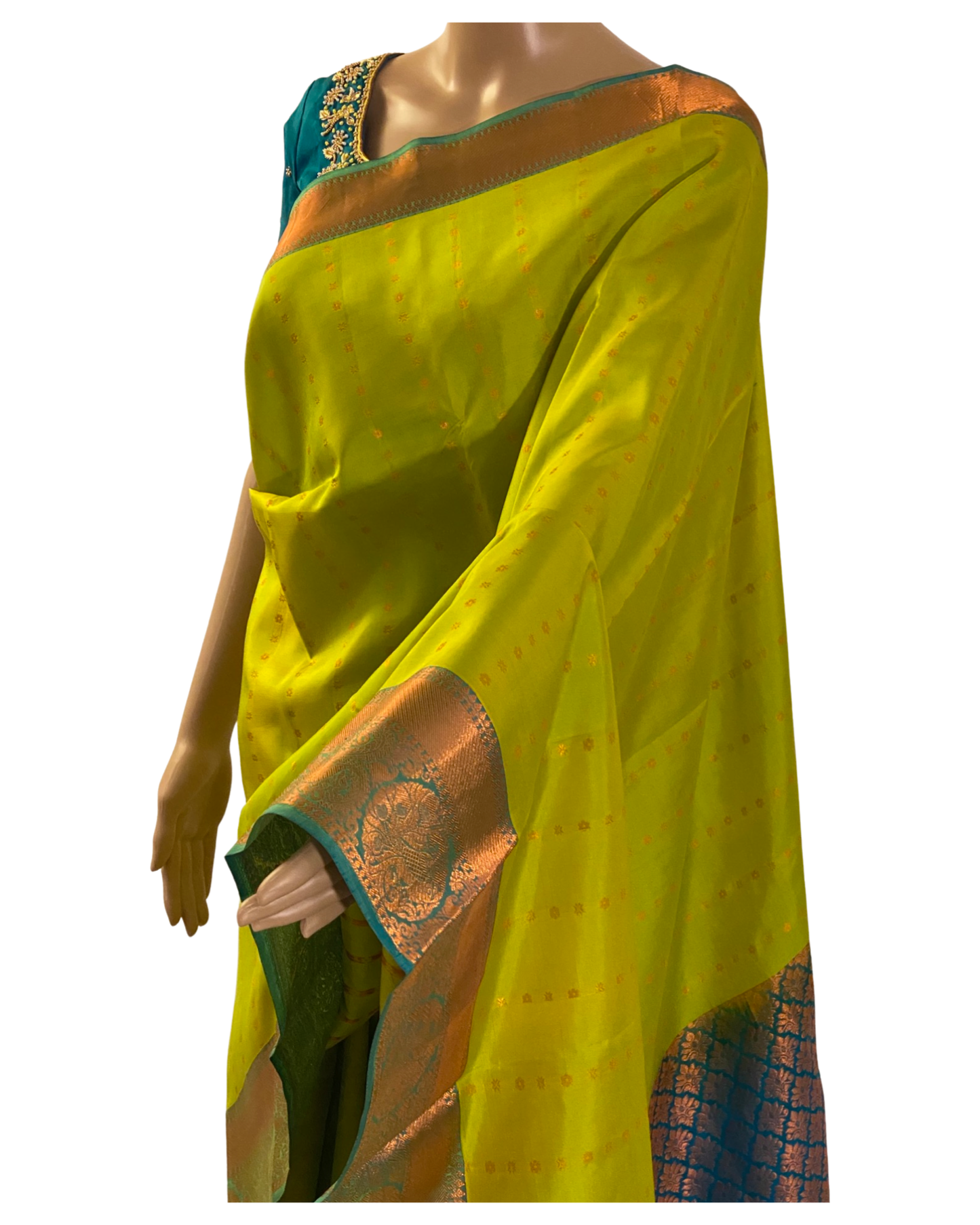 Green Kanchipuram Pure Handloom Silk Saree