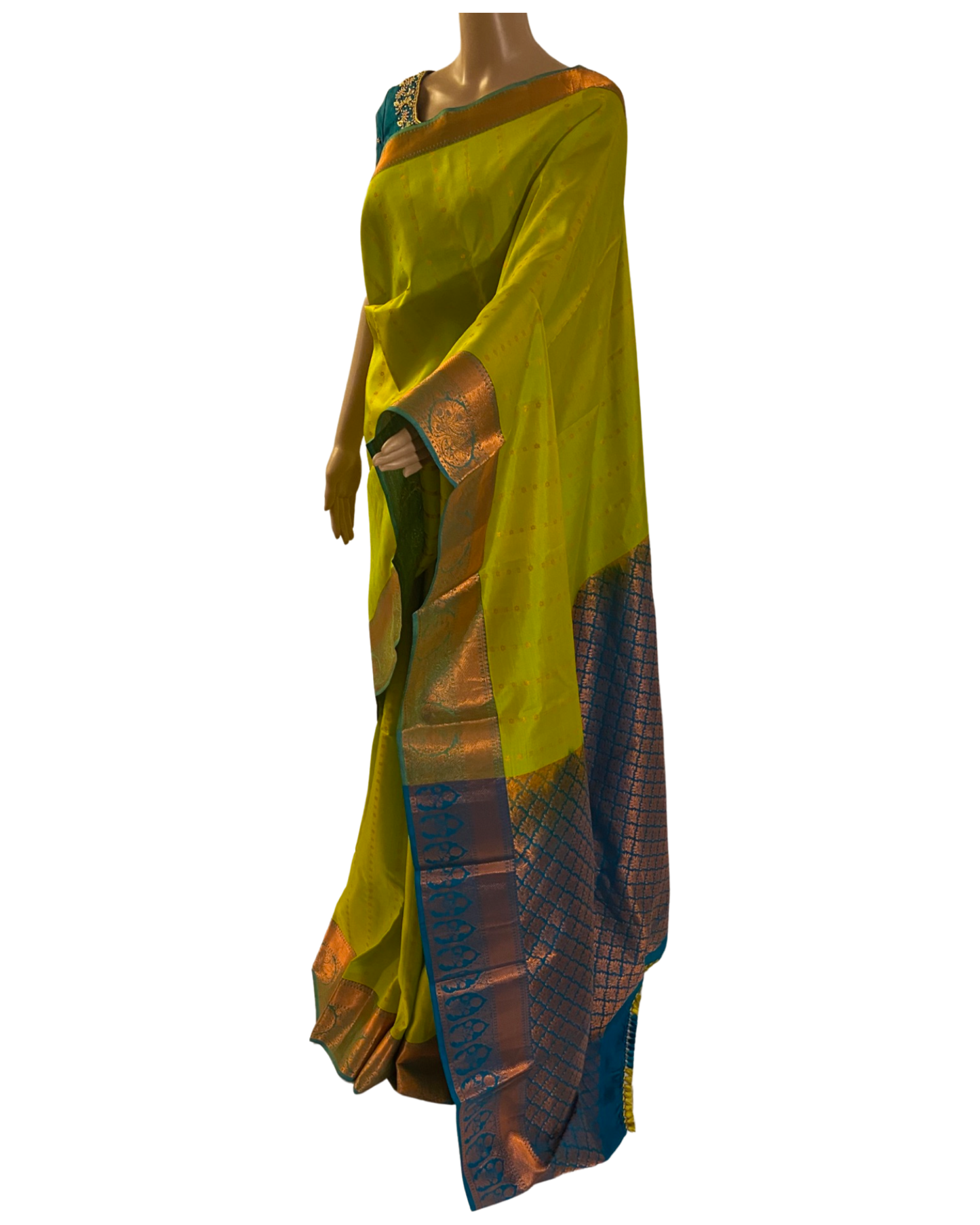 Green Kanchipuram Pure Handloom Silk Saree