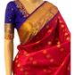Red and Violet Handloom Kanchipuram Saree
