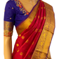 Red and Violet Handloom Kanchipuram Saree