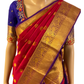 Red and Violet Handloom Kanchipuram Saree