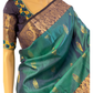 Peacock Blue Pure Handloom Kanchipuram Silk Saree