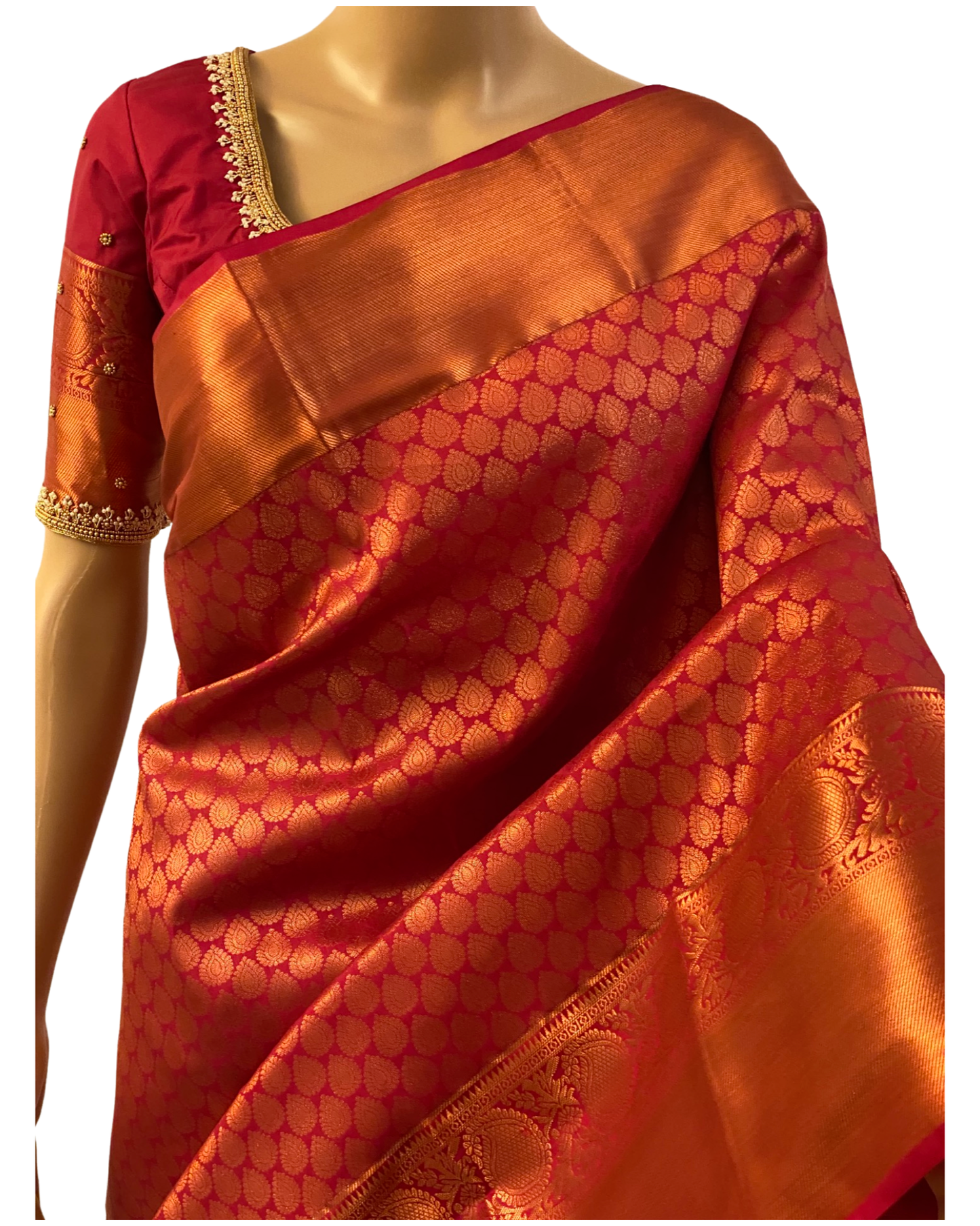 Pink Kanchipuram Handloom Silk Saree