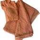 Light Peach Pure Chiffon Work Saree