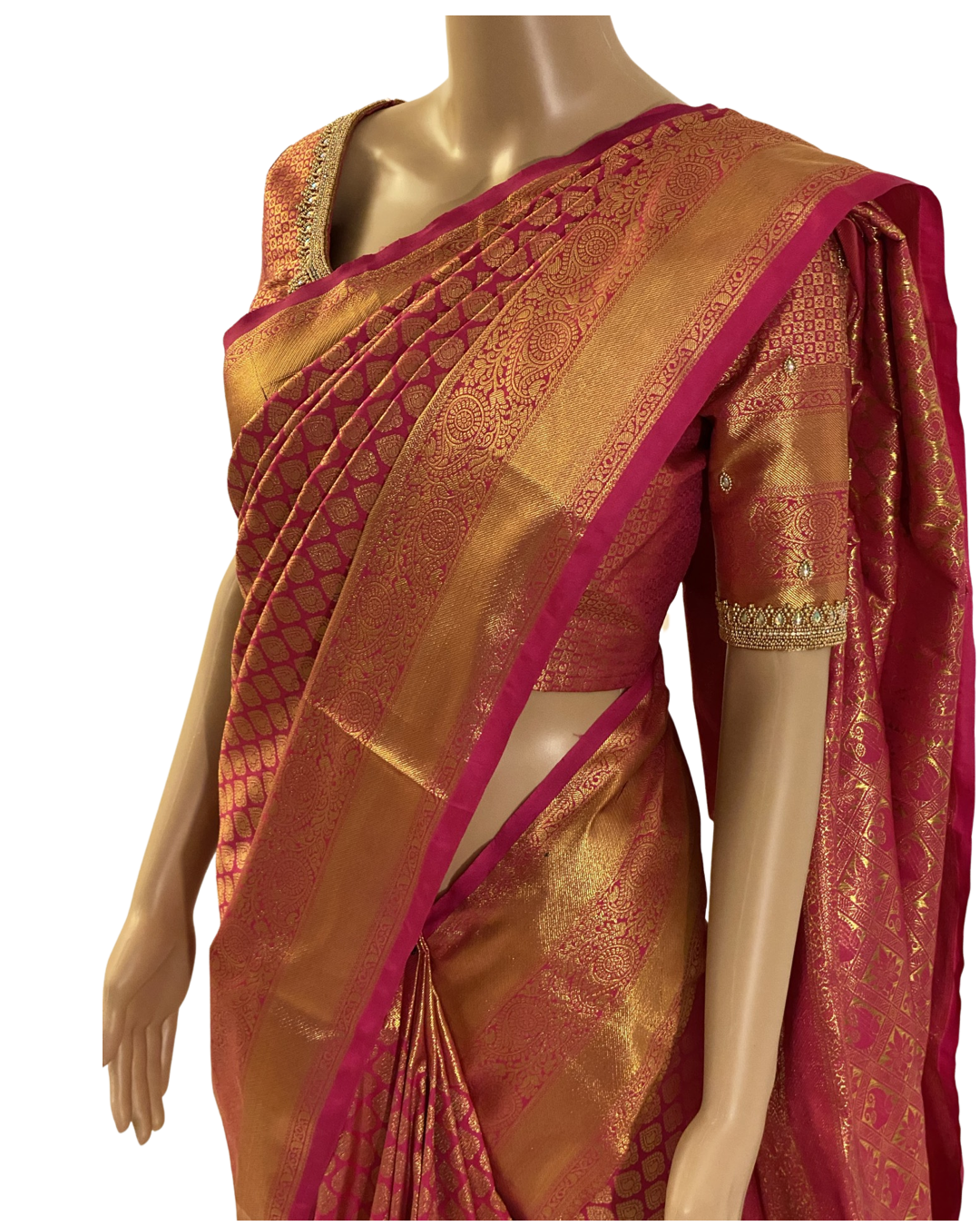 Dharmavaram Pink Brocade Silk Saree