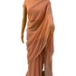 Light Peach Pure Chiffon Work Saree