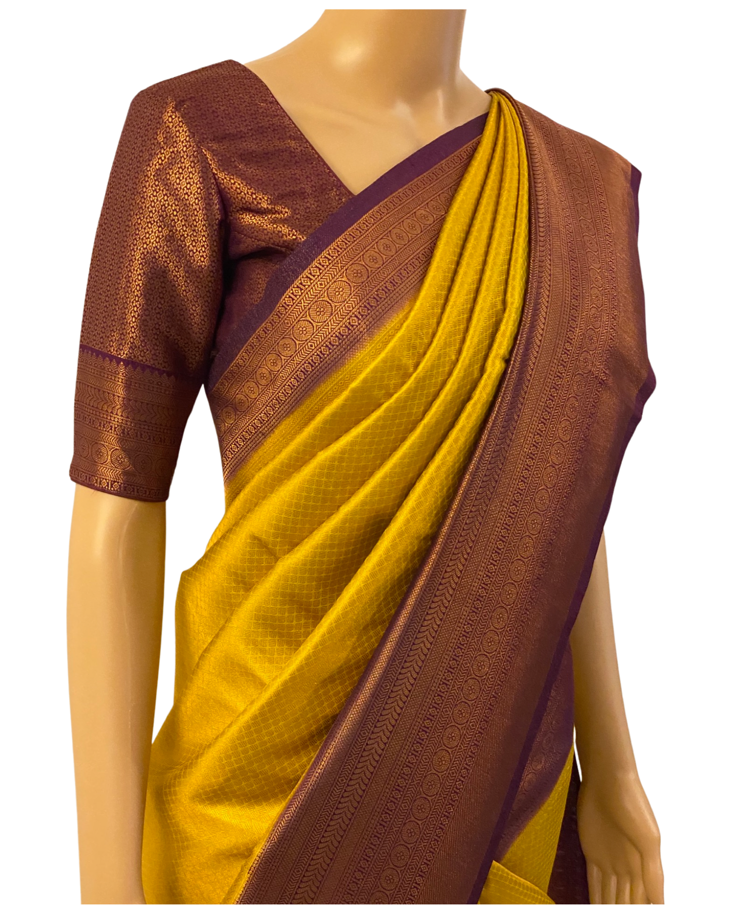 Yellow Kubera Silk Saree