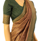 Maroon with Green Handloom Katan Banarasi Chanderi Silk Saree