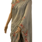 Pastel Green Party Wear Chinnon Crepe Saree