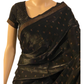 DESIGNER BLACK SWAROVSKI SATIN SAREE (zoom view)