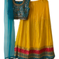 YELLOW LEHENGA WITH BLUE CROP TOP (display view)