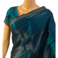 Designer Blue Swarovski Satin Silk Saree (zoom view)