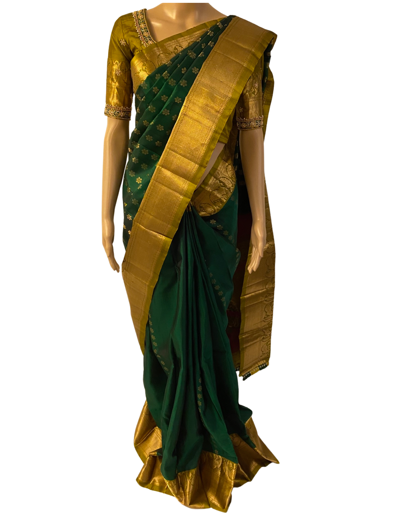 Green Handloom Kanchipuram Silk Saree