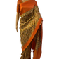 Peach and Green Kalamkari Soft Silk Saree