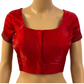 Designer Red Swarovski Satin Silk Saree (blouse)