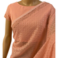 Light Peach Pure Chiffon Work Saree