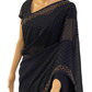 Navy Blue Pure Chiffon Georgette Saree