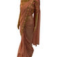 Pastel Shimmer Peach Chiffon Saree