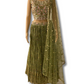 PISTA GREEN CHIFFON CROP TOP WITH LEHENGA
