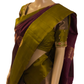 Wine and Green Kanchipuram Silk Saree