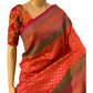 Orange and Pink Handloom Kaddi Banarasi Silk Saree With Designer Blouse