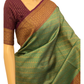 Sea Green with Maroon Katan Banarasi Saree