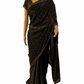 Designer Black Swarovski Satin Silk Saree