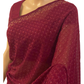 Designer Wine Chiffon Georgette Saree (right view closeup)