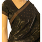 DESIGNER BLACK SWAROVSKI SATIN SAREE (left view)