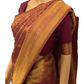 Wine Handloom Banarasi Silk Saree