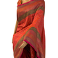 Orange and Pink Handloom Kaddi Banarasi Silk Saree With Designer Blouse