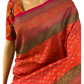 Orange and Pink Handloom Kaddi Banarasi Silk Saree With Designer Blouse